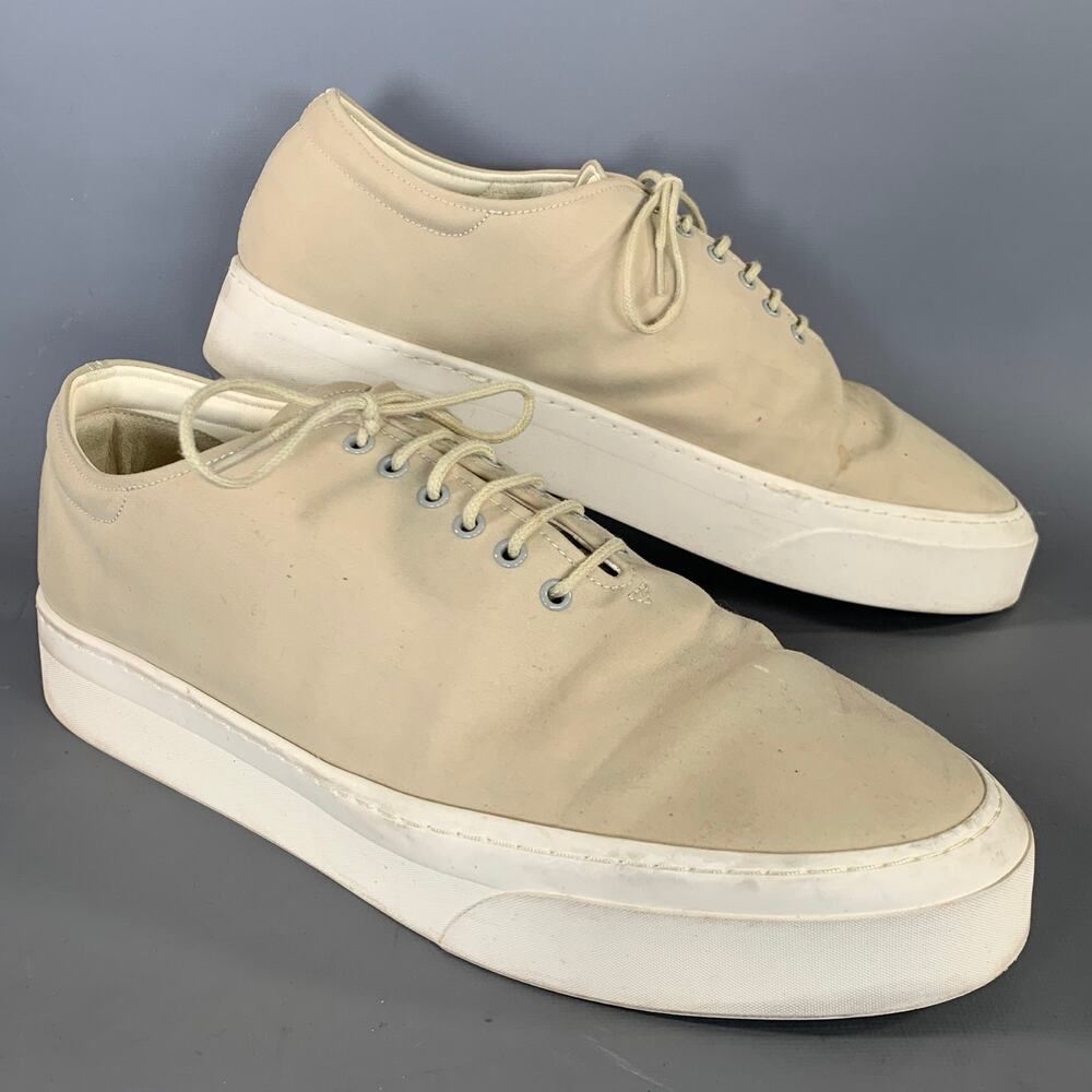 THE ROW Size 9 Cream White Cotton Sneakers